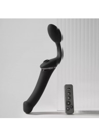 Черный безремневой вибрострапон Strap-On-Me Multi Orgasm Size XL - Strap-on-me - купить с доставкой в Новокуйбышевске