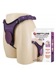 Фиолетовые трусики харнесс с платформой Caludio III - Baile - купить с доставкой в Новокуйбышевске