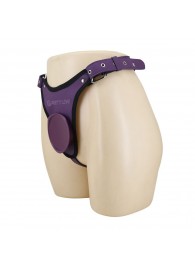 Фиолетовые трусики харнесс с платформой Caludio III - Baile - купить с доставкой в Новокуйбышевске