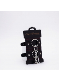 Черно-красные кожаные наручники - Crazy Handmade - купить с доставкой в Новокуйбышевске