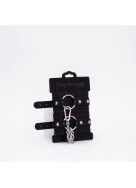 Черно-красные кожаные оковы - Crazy Handmade - купить с доставкой в Новокуйбышевске