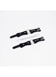 Черные кожаные наручники с кольцом - Crazy Handmade - купить с доставкой в Новокуйбышевске