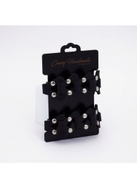 Черные кожаные оковы из звеньев - Crazy Handmade - купить с доставкой в Новокуйбышевске