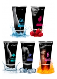 Набор из 5 лубрикантов JUJU (увлажняющий, Hot+, Long, Anal, малина) - JuJu - купить с доставкой в Новокуйбышевске