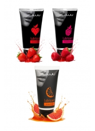 Набор из 3 съедобных лубрикантов JUJU (клубника, малина, грейпфрут) - JuJu - купить с доставкой в Новокуйбышевске