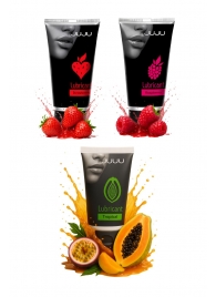 Набор из 3 съедобных лубрикантов JUJU (клубника, малина, тропические фрукты) - JuJu - купить с доставкой в Новокуйбышевске