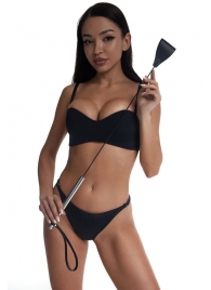 Стек с широким черным кожаным наконечником и металлической ручкой - 67 см. - Crazy Handmade - купить с доставкой в Новокуйбышевске