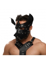 Черная кожаная маска «Собака» - Crazy Handmade - купить с доставкой в Новокуйбышевске