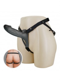 Черный полый мужской страпон London - 16,8 см. - Baile - купить с доставкой в Новокуйбышевске