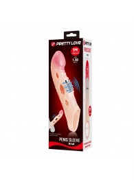 Телесная удлиняющая насадка с рельефом и вибрацией Brad - 21,3 см. - Baile - в Новокуйбышевске купить с доставкой