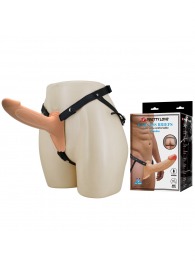 Телесный полый мужской страпон London - 16,8 см. - Baile - купить с доставкой в Новокуйбышевске