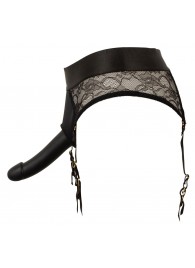 Черный женский страпон Strap-on Set: трусики и насадка - Orion - купить с доставкой в Новокуйбышевске