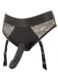 Черный женский страпон Strap-on Set: трусики и насадка - Orion - купить с доставкой в Новокуйбышевске