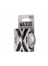Черные утолщенные презервативы MAXUS Extra Strong с железным кейсом - 3 шт. - Maxus - купить с доставкой в Новокуйбышевске