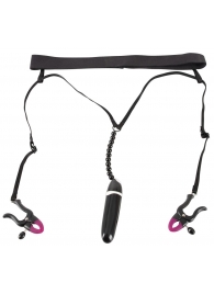 Женские вибростринги с зажимами для половых губ Spreader String with Vibrator - Orion - купить с доставкой в Новокуйбышевске