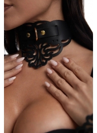 Фигурный чокер с узорами и золотистой фурнитурой - Crazy Handmade - купить с доставкой в Новокуйбышевске