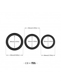 Набор из 3 черных эрекционных колец Stay Hard - Boys of Toys - в Новокуйбышевске купить с доставкой