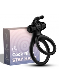 Черное эрекционное виброкольцо с подхватом мошонки Stay Hard - Boys of Toys - в Новокуйбышевске купить с доставкой