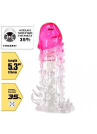 Прозрачно-розовая насадка на пенис Wilford - 13,5 см. - Baile - в Новокуйбышевске купить с доставкой