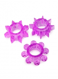 Набор из 3 лиловых эрекционных колец различной формы - Erowoman-Eroman - в Новокуйбышевске купить с доставкой