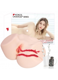 Мастурбатор-полуторс с двойным слоем материала и вибрацией Jenny Onahole Real Vagina - KOKOS - в Новокуйбышевске купить с доставкой
