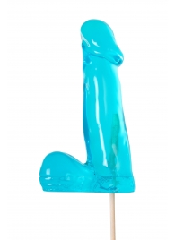 Голубой леденец в форме члена со вкусом блю кюрасао - 173 гр. - Sosuчki - купить с доставкой в Новокуйбышевске
