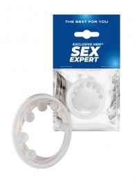 Эрекционное кольцо с мягкой стимулирующей насадкой - Sex Expert - в Новокуйбышевске купить с доставкой