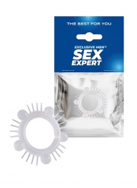 Эластичное эрекционное кольцо с шишечками и шипами - Sex Expert - в Новокуйбышевске купить с доставкой