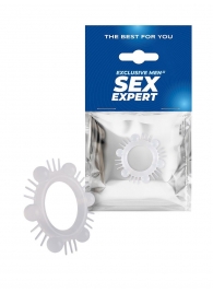 Эластичное эрекционное кольцо с шипиками и шариками - Sex Expert - в Новокуйбышевске купить с доставкой