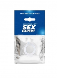 Эластичное эрекционное кольцо с шипиками и шариком - Sex Expert - в Новокуйбышевске купить с доставкой