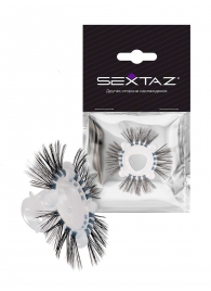 Эластичное эрекционное кольцо с черными «ресничками» - Sextaz - в Новокуйбышевске купить с доставкой