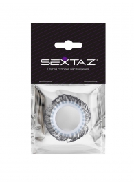 Эластичное эрекционное колечко с черными «ресничками» - Sextaz - в Новокуйбышевске купить с доставкой