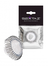 Эластичное эрекционное кольцо с длинными черными «ресничками» - Sextaz - в Новокуйбышевске купить с доставкой