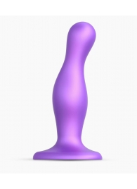Фиолетовая насадка Strap-On-Me Dildo Plug Curvy size M - Strap-on-me - купить с доставкой в Новокуйбышевске