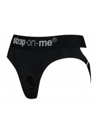 Черные трусики для насадок Heroine Lingerie Harness - size XL - Strap-on-me - купить с доставкой в Новокуйбышевске