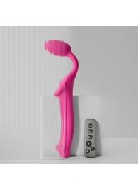 Ярко-розовый безремневой страпон Strap-on-me Vibrating Bendable Strap-On size XL - Strap-on-me - купить с доставкой в Новокуйбышевске