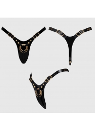 Черный пояс для фиксации насадок Strap-On-Me Leatherette Harness Fabulous - Strap-on-me - купить с доставкой в Новокуйбышевске