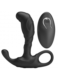 Черный изогнутый массажёр простаты с вибрацией и пультом ДУ - Baile - в Новокуйбышевске купить с доставкой