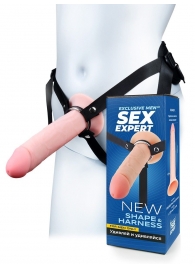 Мужской полый страпон на регулируемых ремешках - 22 см. - Sex Expert - купить с доставкой в Новокуйбышевске