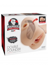 Телесный мастурбатор с вибрацией Double Pounder Vibrating Squeeze Stroker - Pipedream - в Новокуйбышевске купить с доставкой