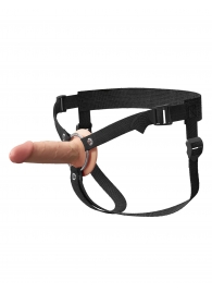 Телесный пустотелый фаллопротез 5’’ Hollow Silicone Strap-On - 14 см. - Pipedream - купить с доставкой в Новокуйбышевске