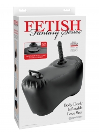 Черное надувное кресло с платформой для фиксации дилдо Body Dock Inflatable Love Seat - Pipedream - купить с доставкой в Новокуйбышевске