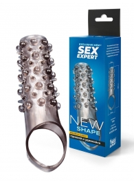 Дымчатая насадка на пенис с шипами и выпуклостями - 12 см. - Sex Expert - в Новокуйбышевске купить с доставкой