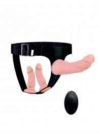 Женский страпон с 3 насадками и вибрацией - Erowoman-Eroman - купить с доставкой в Новокуйбышевске