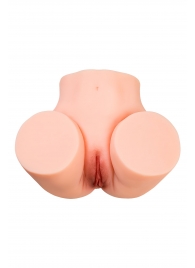 Телесный мастурбатор в форме попки с 2 любовными входами - No Name - в Новокуйбышевске купить с доставкой