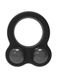 Черное эрекционное кольцо с утяжелителями Cockring Dual Weight - Dream Toys - в Новокуйбышевске купить с доставкой