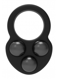 Черное эрекционное кольцо с утяжелителями - Dream Toys - в Новокуйбышевске купить с доставкой