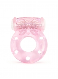 Розовое эрекционное виброкольцо с бабочкой - 1137 - в Новокуйбышевске купить с доставкой