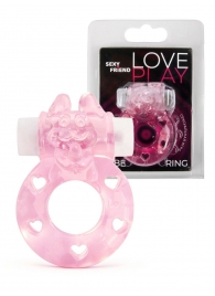 Розовое эрекционное виброкольцо в форме зайчика - 1137 - в Новокуйбышевске купить с доставкой