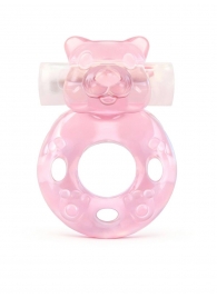 Розовое эрекционное виброкольцо в форме мишки - 1137 - в Новокуйбышевске купить с доставкой